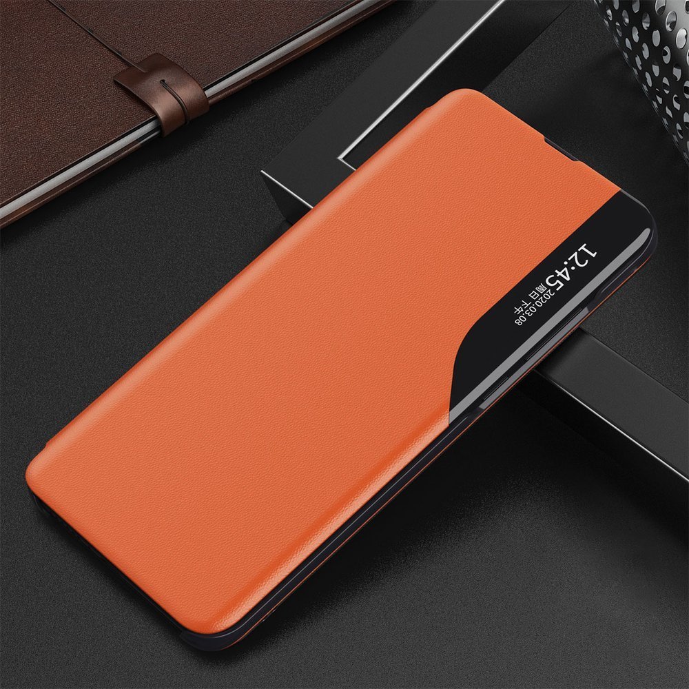 Side Clear View Standing Cover za Samsung Galaxy A57 Oranžni